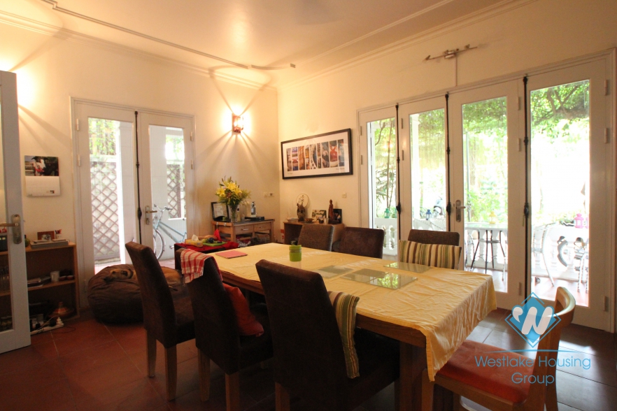 Large garden house available for rent on Au Co street, Tay Ho, Hanoi- unfurnsihed.